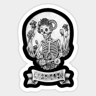 Zodiac capricorn skull. Sticker